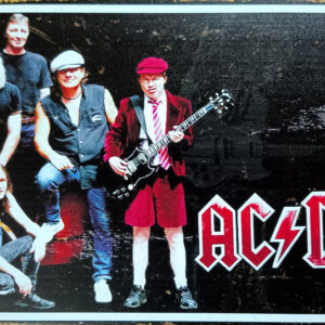 AC/DC, plechová tabuľka s potlačou