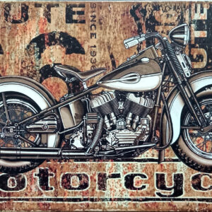 Motorcycle - Route 66, plechová retro tabuľka s potlačou