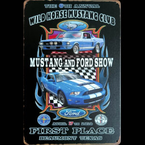 Mustang and Ford Show, plechová retro tabuľka s potlačou