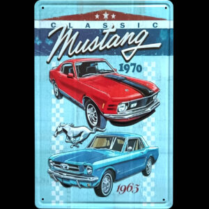 Mustang, plechová retro tabuľka s potlačou