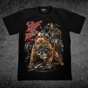 You Are Dead, tričko s motívom smrťky na motorke s buldogom