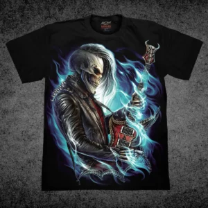 Smrťka hrajúca na gitare, rockové tričko