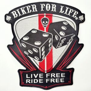 BIKER FOR LIFE nášivka veľká