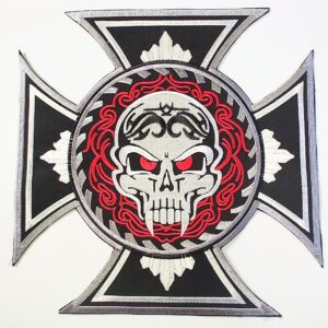 Kríž lebka nášivka veľká