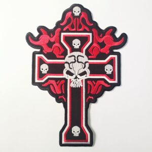 Kríž lebka nášivka veľká